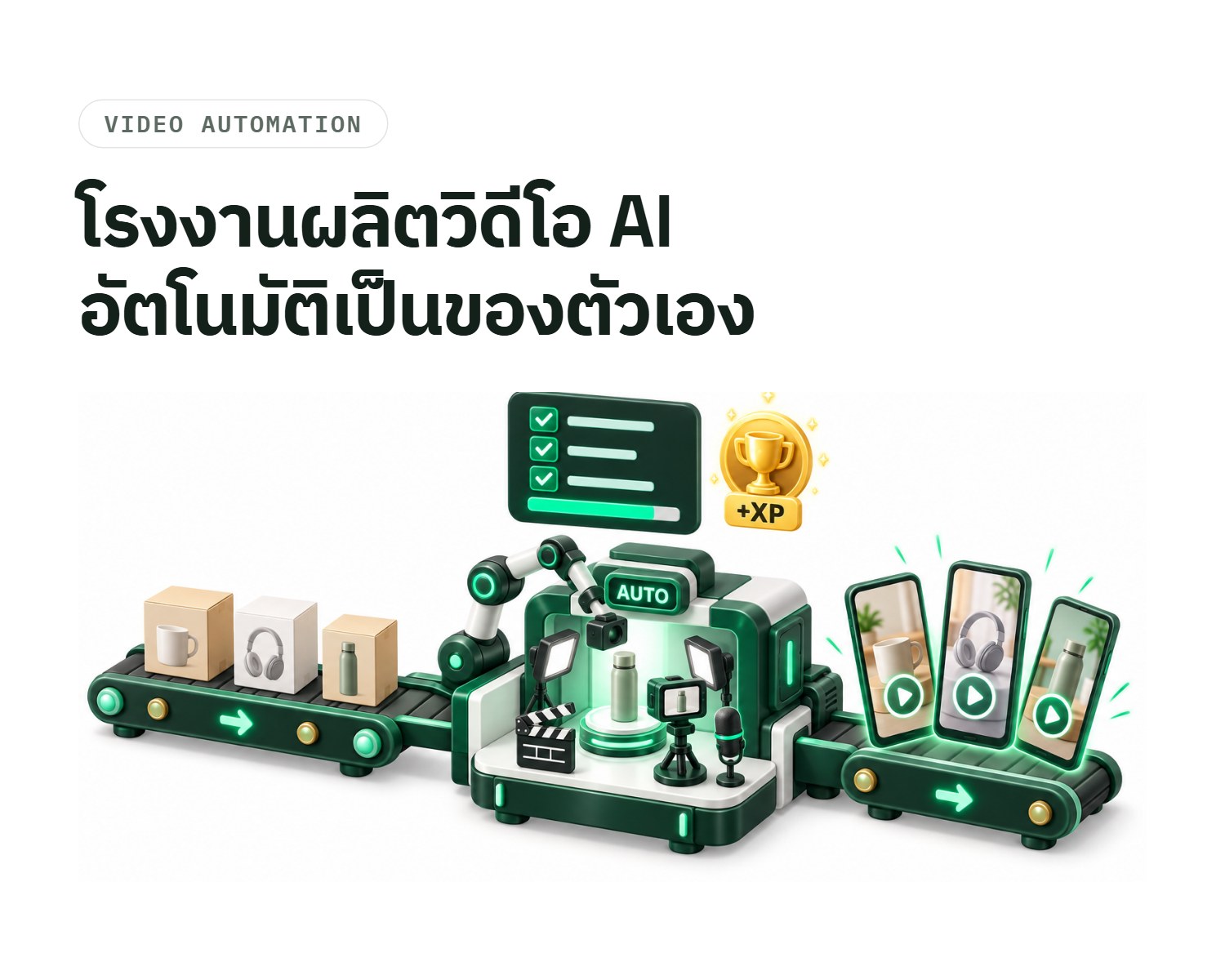 โรงงานผลิตวิดีโอ AI อัตโนมัติ พร้อมเวิร์กโฟลว์จริงที่ดิวใช้ผลิตวิดีโอ